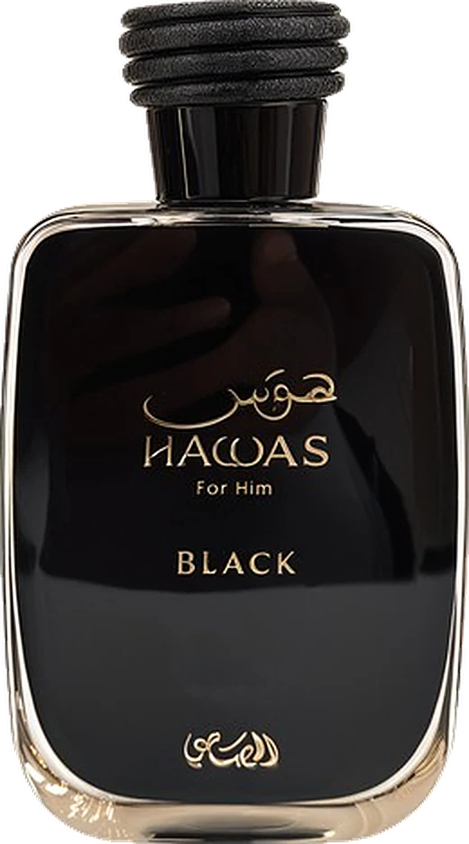 Hawas Black de Rasasi, frasco